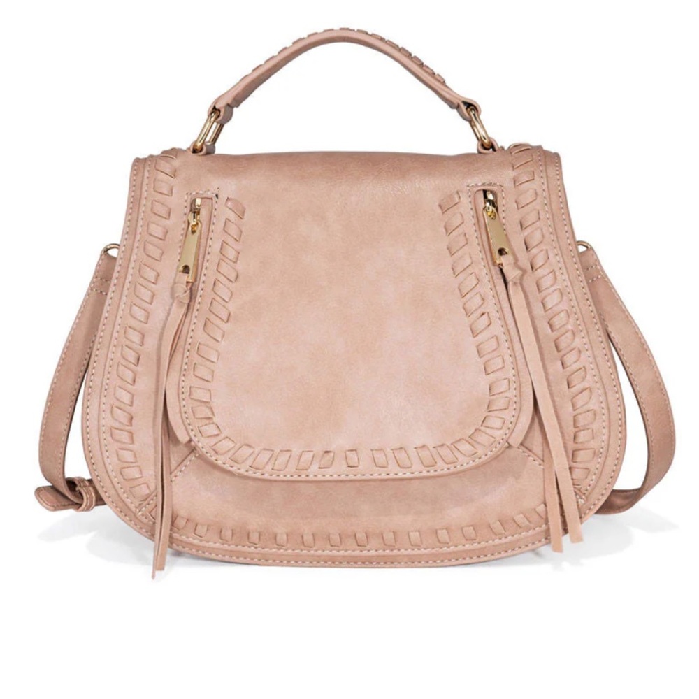Urban Expressions Khloe Crossbody Saddlebag in Natural